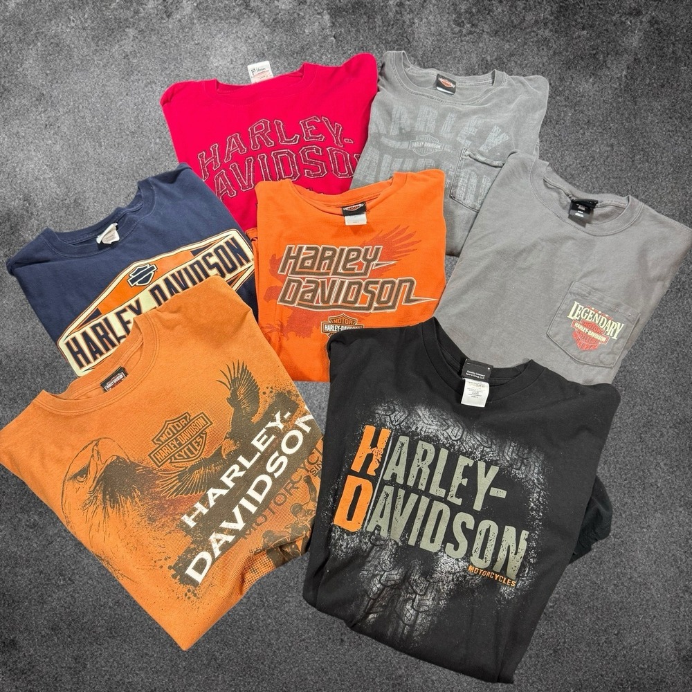Harley Davidson graphic T-Shirt Lot Men's  Large Biker Motorcycle Dealer Y2K